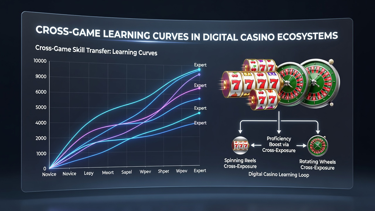 Analytics dashboard displaying player progression curves between slot sessions and roulette tables over time