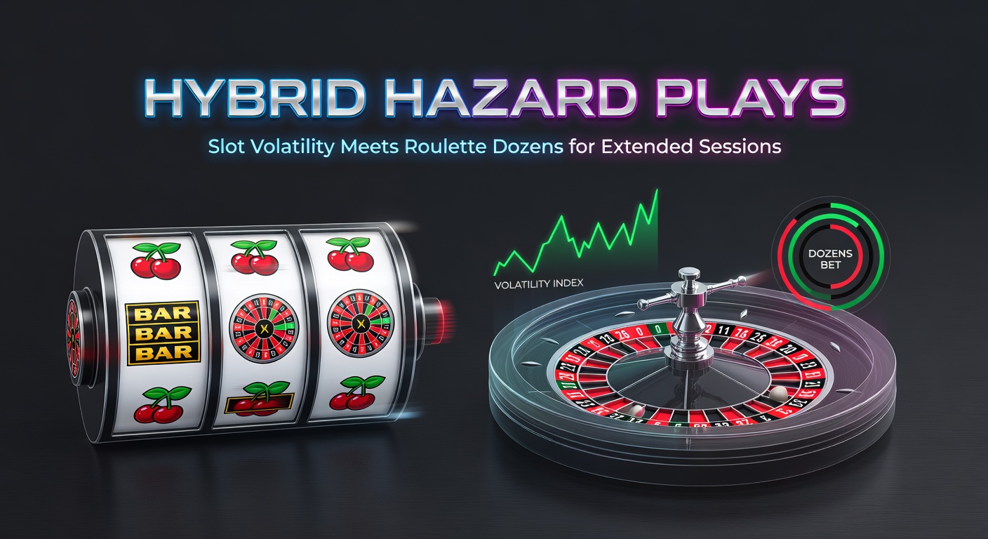 Dynamic fusion of colorful slot reels spinning alongside a roulette wheel divided into dozens, symbolizing hybrid play strategies for prolonged gaming