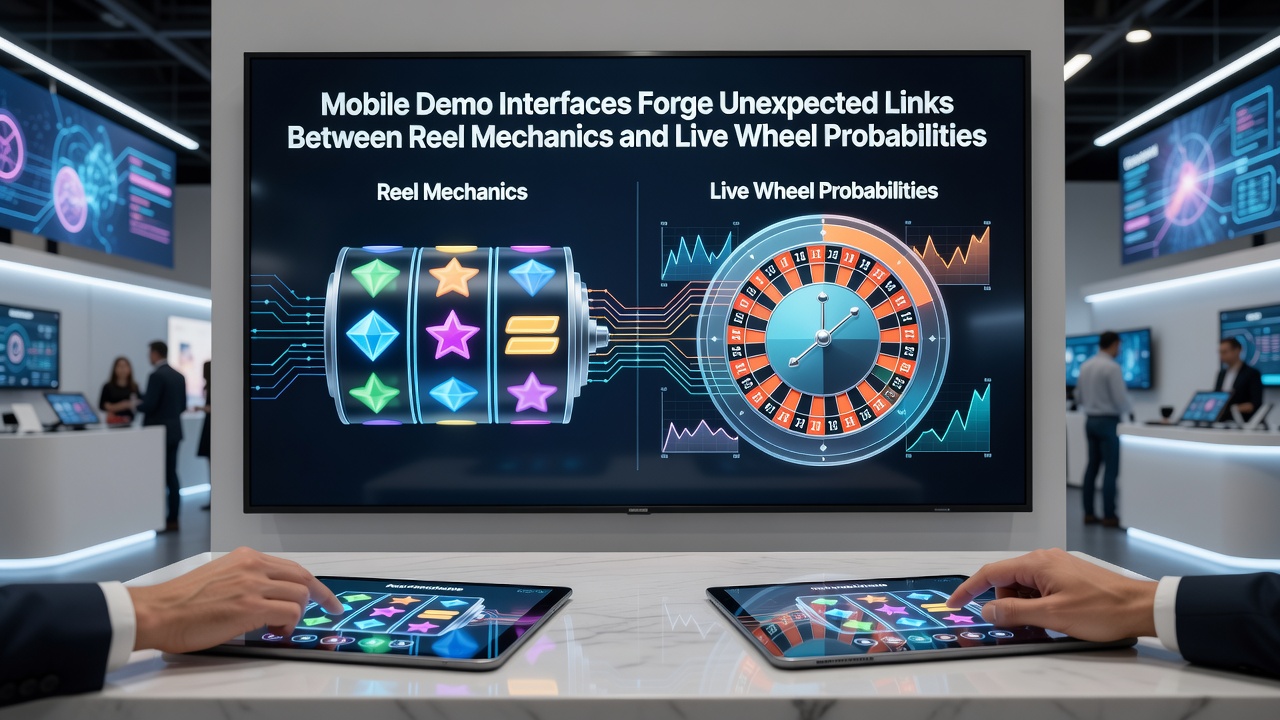 Detailed view of probability mapping tools linking slot reel cycles to roulette wheel segments in a mobile demo