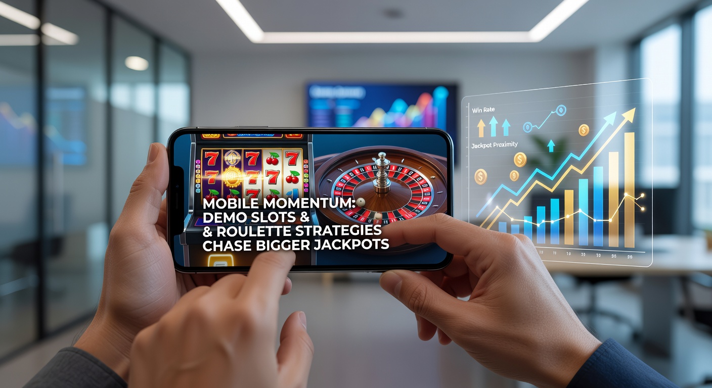 Dynamic roulette table on a mobile interface with demo slot jackpot counters ticking upward, illustrating strategic crossover in pursuit of big wins