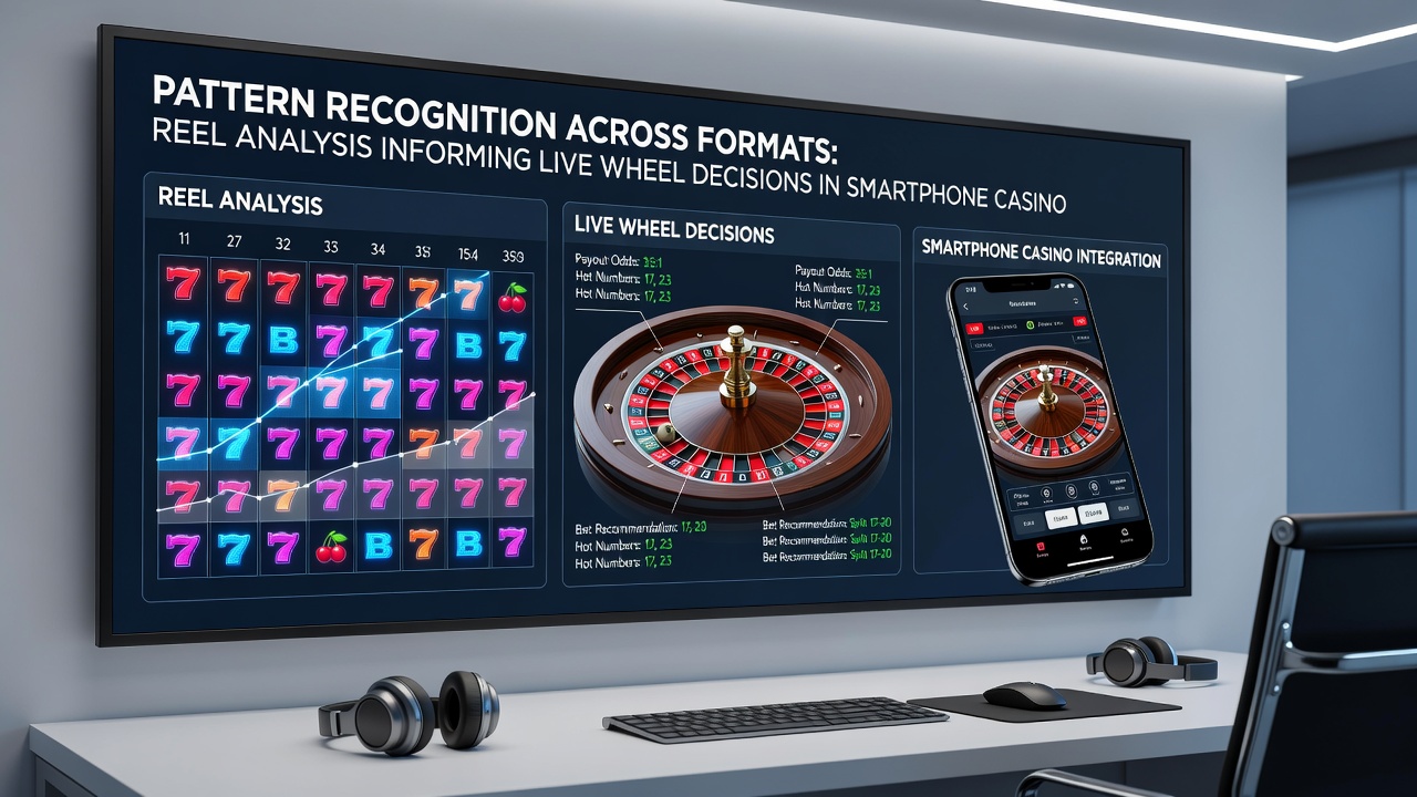 Close-up of mobile app showing reel analysis charts transitioning into live roulette betting options