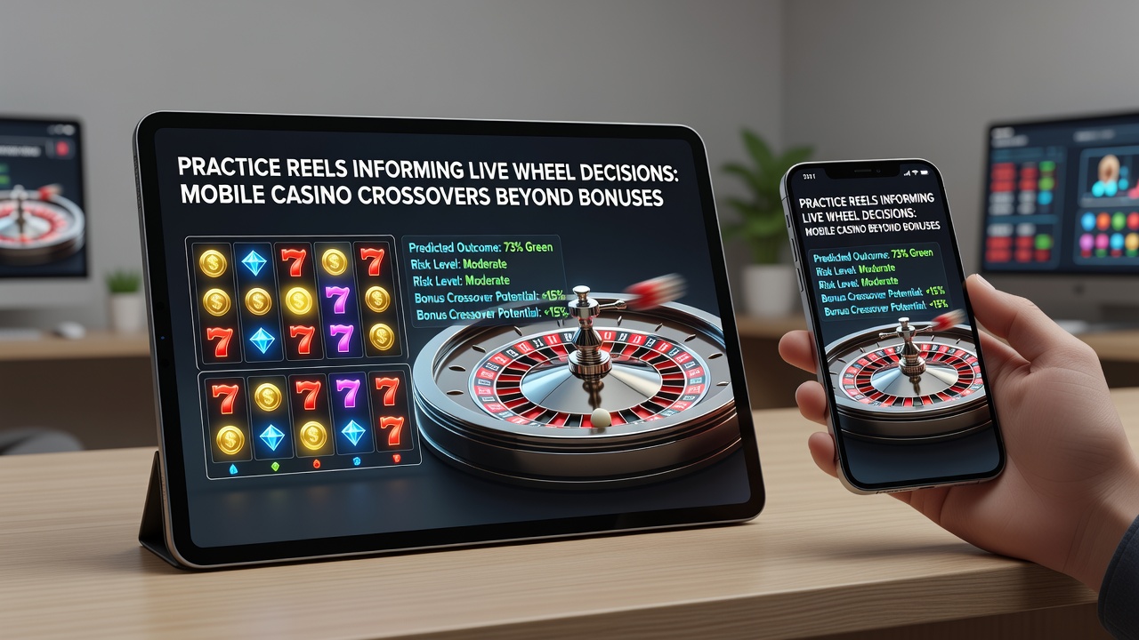 Close-up of mobile screen displaying live roulette wheel alongside slot practice history metrics