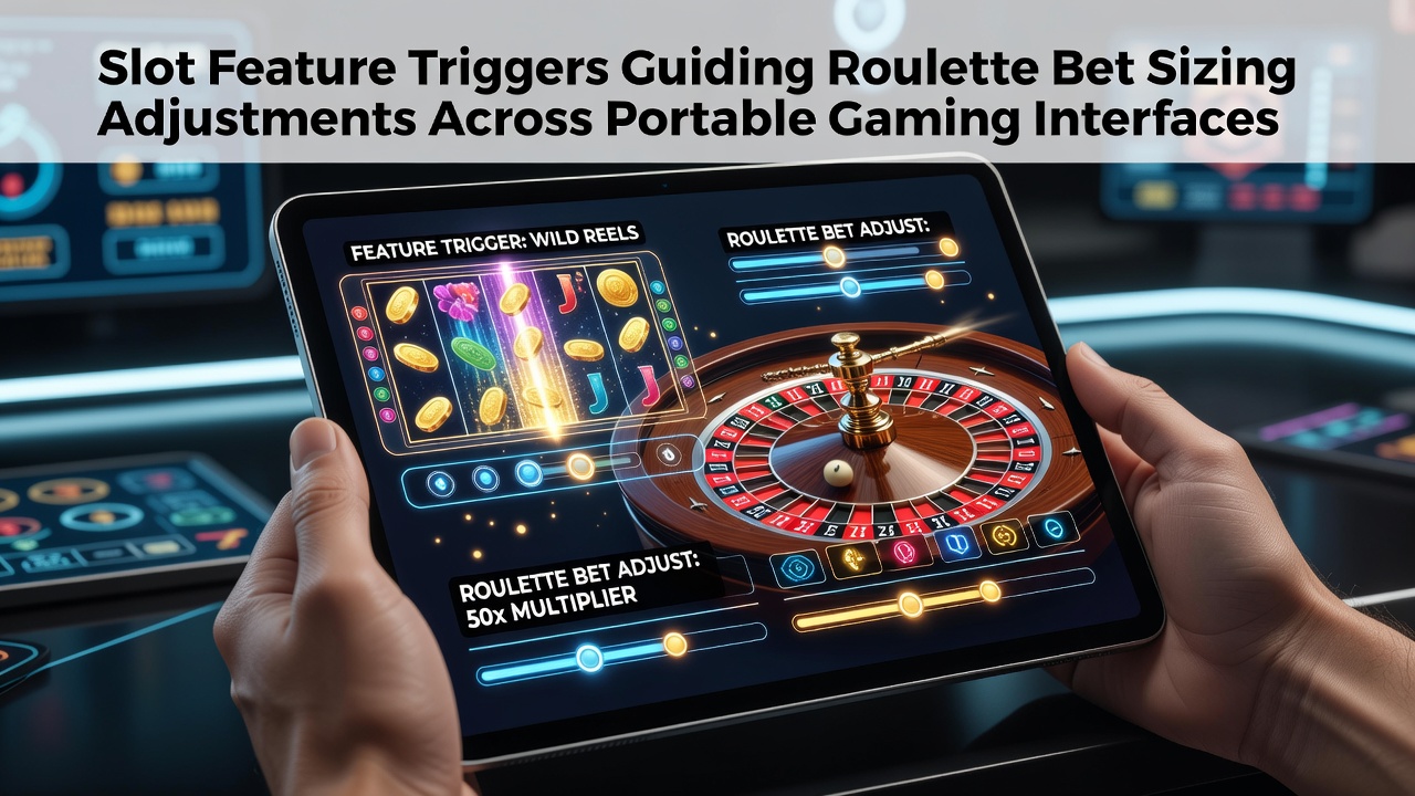 Mobile gaming interface displaying slot feature triggers alongside roulette bet sizing controls on a portable device screen