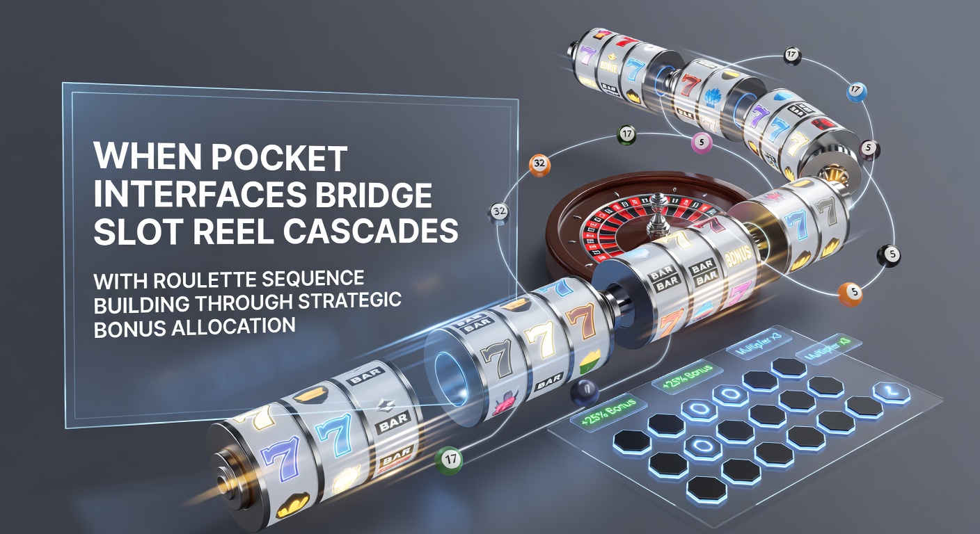 Pocket interface displaying slot reel cascades transitioning into roulette sequence building on a mobile device screen