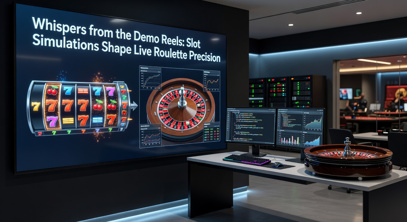 Close-up of a player analyzing slot demo stats on a tablet next to a live roulette interface, showing precision analytics